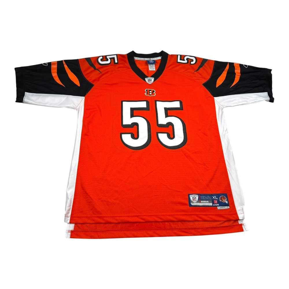 Cincinnati Bengals Football Jersey Mens XL Orange NFL Reebok Rivers 55 On Field